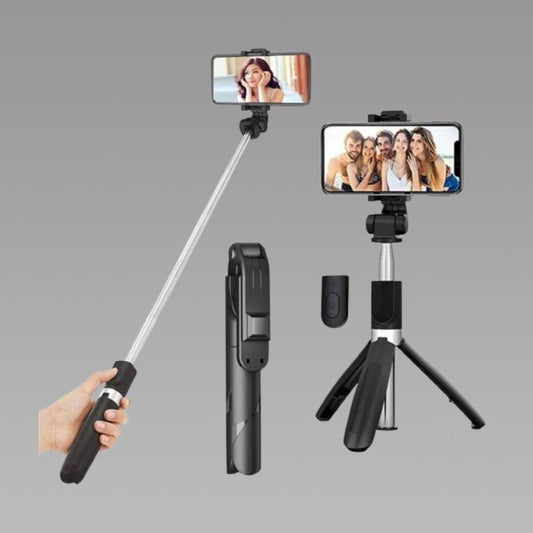 Extendable Flash 3-in-1 Selfie Stick Tripod with Bluetooth Remote